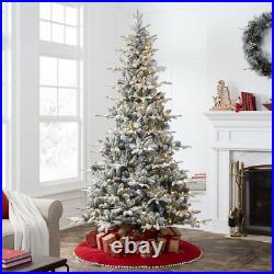 7.5Ft Pre-Lit Artificial Flocked Sierra Christmas Tree with Warm White Lights