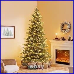 7.5Ft Pre-Lit Aspen Fir Christmas Tree with 550 LED Lights for Holiday Decor