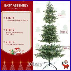 7.5Ft Pre-Lit Aspen Fir Christmas Tree with 550 LED Lights for Holiday Decor