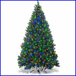 7.5Ft Pre-Lit Dense Christmas Tree Hinged with 550 Multicolor Lights & Stand Home