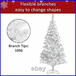 7.5Ft Pre-lit Artificial White Christmas Tree Decorations with 360 Lights Fak