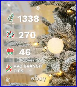 7.5Ft Prelit Flocked Aspen Fir Christmas Tree with Remote Control Lights 7.5Ft Prelit Flocked Aspen Fir Christmas Tree with Remote Control Lights