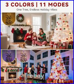 7.5Ft Prelit Flocked Aspen Fir Christmas Tree with Remote Control Lights