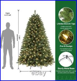 7.5Ft Prelit Premium Artificial Classic Christmas Tree with 350 Warm White Light