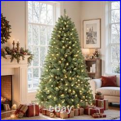 7.5Ft Prelit Premium Artificial Classic Christmas Tree with 350 Warm White Light
