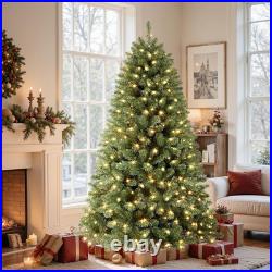 7.5Ft Prelit Premium Artificial Classic Christmas Tree with 350 Warm White Light