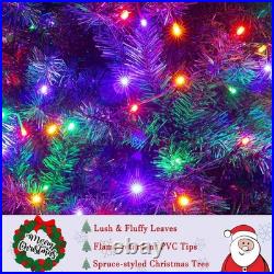 7.5Ft Premium Artificial Christmas Tree with 600 LED Multicolored String Lights