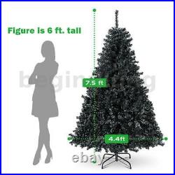 7.5'' 1500Tips Snow Flocked Hinged Artificial Christmas Tree with300 LED Lights