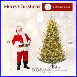 7.5 FT Artificial Christmas Tree with1306 Branch Tips 500 LED Lights 48 Pine Cones