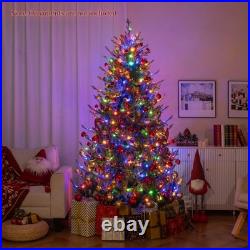 7.5 FT Artificial Christmas Tree with1306 Branch Tips 500 LED Lights 48 Pine Cones