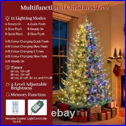 7.5 FT Artificial Christmas Tree with1306 Branch Tips 500 LED Lights 48 Pine Cones