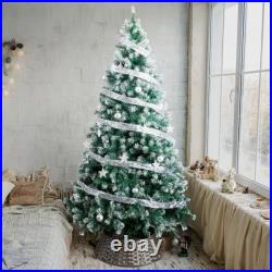 7.5 FT Artificial Snow Tipped Christmas Tree With DIY 350 Warm Lights Remote Con