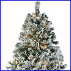 7.5 FT Christmas Tree Snow Flocke Pre-lit Artificial Automatic Tree with Light