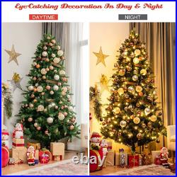 7.5 Feet Pre-lit Artificial Christmas Tree 1242 Branch Tips 250 LED Lights US