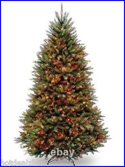 7.5 Foot Fir Pre-lit Christmas Tree Multi Color 750 Light Artificial Stand Green