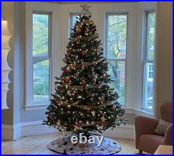 7.5 Ft Christmas Tree Prelit 650 Lights. Full Realistic Artificial Fir Green Xma