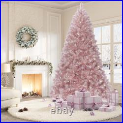 7.5 Ft Prelit Artificial Christmas Tree with 450 Warm White Lights, Pre-Lit Snow