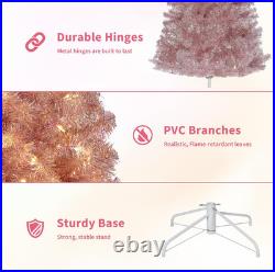 7.5 Ft Prelit Artificial Christmas Tree with 450 Warm White Lights, Pre-Lit Snow
