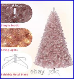 7.5 Ft Prelit Artificial Christmas Tree with 450 Warm White Lights, Pre-Lit Snow