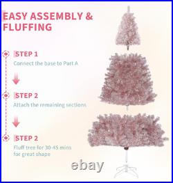 7.5 Ft Prelit Artificial Christmas Tree with 450 Warm White Lights, Pre-Lit Snow