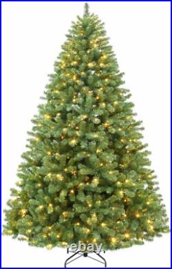 7.5 Ft Prelit Christmas Tree Artificial 450 Warm White Lights 1450 Tips Hinged