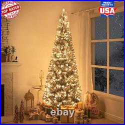 7.5 Ft Slim Prelit Frosted Christmas Tree 350 Warm Lights Realistic Branch Tips 7.5 Ft Slim Prelit Frosted Christmas Tree 350 Warm Lights Realistic Branch Tips