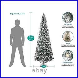 7.5 Ft Slim Prelit Frosted Christmas Tree 350 Warm Lights Realistic Branch Tips 7.5 Ft Slim Prelit Frosted Christmas Tree 350 Warm Lights Realistic Branch Tips