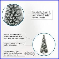 7.5 Ft Slim Prelit Frosted Christmas Tree 350 Warm Lights Realistic Branch Tips 7.5 Ft Slim Prelit Frosted Christmas Tree 350 Warm Lights Realistic Branch Tips
