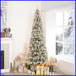 7.5 Ft Slim Prelit Frosted Christmas Tree 350 Warm Lights Realistic Branch Tips 7.5 Ft Slim Prelit Frosted Christmas Tree 350 Warm Lights Realistic Branch Tips