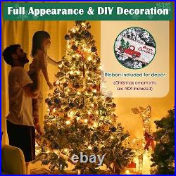 7.5 Ft White Christmas Tree Artificial with Topper & 66FT Fairy Lights Xmas Decor 7.5 Ft White Christmas Tree Artificial with Topper & 66FT Fairy Lights Xmas Decor