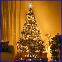 7.5 Ft White Christmas Tree Artificial with Topper & 66FT Fairy Lights Xmas Decor 7.5 Ft White Christmas Tree Artificial with Topper & 66FT Fairy Lights Xmas Decor