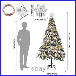 7.5 Ft White Christmas Tree Artificial with Topper & 66FT Fairy Lights Xmas Decor 7.5 Ft White Christmas Tree Artificial with Topper & 66FT Fairy Lights Xmas Decor