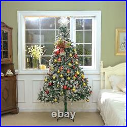 7.5 Ft White Christmas Tree Artificial with Topper & 66FT Fairy Lights Xmas Decor 7.5 Ft White Christmas Tree Artificial with Topper & 66FT Fairy Lights Xmas Decor