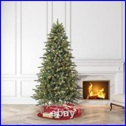 7.5' Pre-Lit Birchwood Fir Green Artificial Christmas Tree With Warm LED Lights