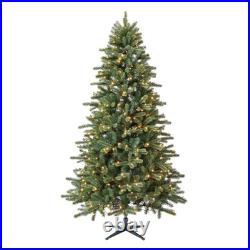 7.5' Pre-Lit Birchwood Fir Green Artificial Christmas Tree With Warm LED Lights