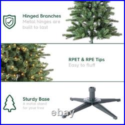 7.5' Pre-Lit Birchwood Fir Green Artificial Christmas Tree With Warm LED Lights