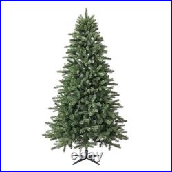 7.5' Pre-Lit Birchwood Fir Green Artificial Christmas Tree With Warm LED Lights