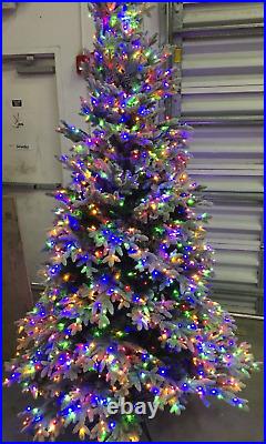 7.5' Pre-Lit Micro LED Artificial Christmas Tree 1850 LED Lights Flocked/White
