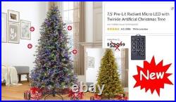 7.5' Pre-Lit Radiant Micro LED Twinkle Artificial Christmas Tree TG76P4826DD7