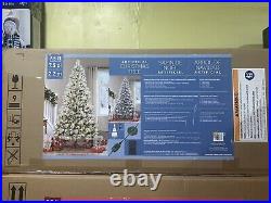 7.5' Pre-lit Glitter Flocked Artificial Christmas Tree NEW