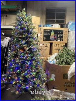 7.5' Pre-lit Radiant Micro LED Color White Twinkle Artificial Christmas Tree 7.5