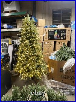 7.5' Pre-lit Radiant Micro LED Color White Twinkle Artificial Christmas Tree 7.5