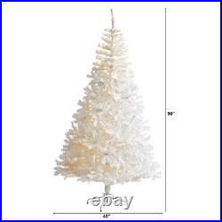 7.5' White Artificial Christmas Tree with Bendable Branches and Clear LED Lights 7.5' White Artificial Christmas Tree with Bendable Branches and Clear LED Lights