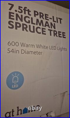 7.5-foot pre-lit Englman Spruce Artificial Christmas Tree