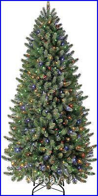 7.5 ft Artificial Christmas Tree, Remote-Controlled Color-Changing LED Lights