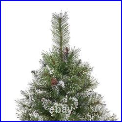 7.5-ft Cashmere Mixed Needles Hinged Artificial Christmas Tree with Snow