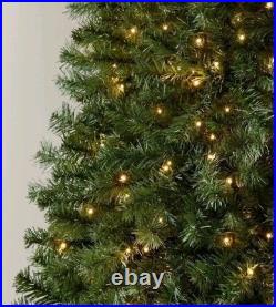 7.5 ft Festive Pine LED Multicolored or White Pre-Lit Artificial Christmas Tree