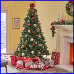 7.5-ft Mixed Spruce Hinged Artificial Christmas Tree with Glitter Branches