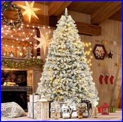 7.5 ft. Pre-Lit (8 Light Modes) Christmas Tree Snow Flocked Artificial Tree