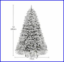 7.5 ft. Pre-Lit (8 Light Modes) Christmas Tree Snow Flocked Artificial Tree